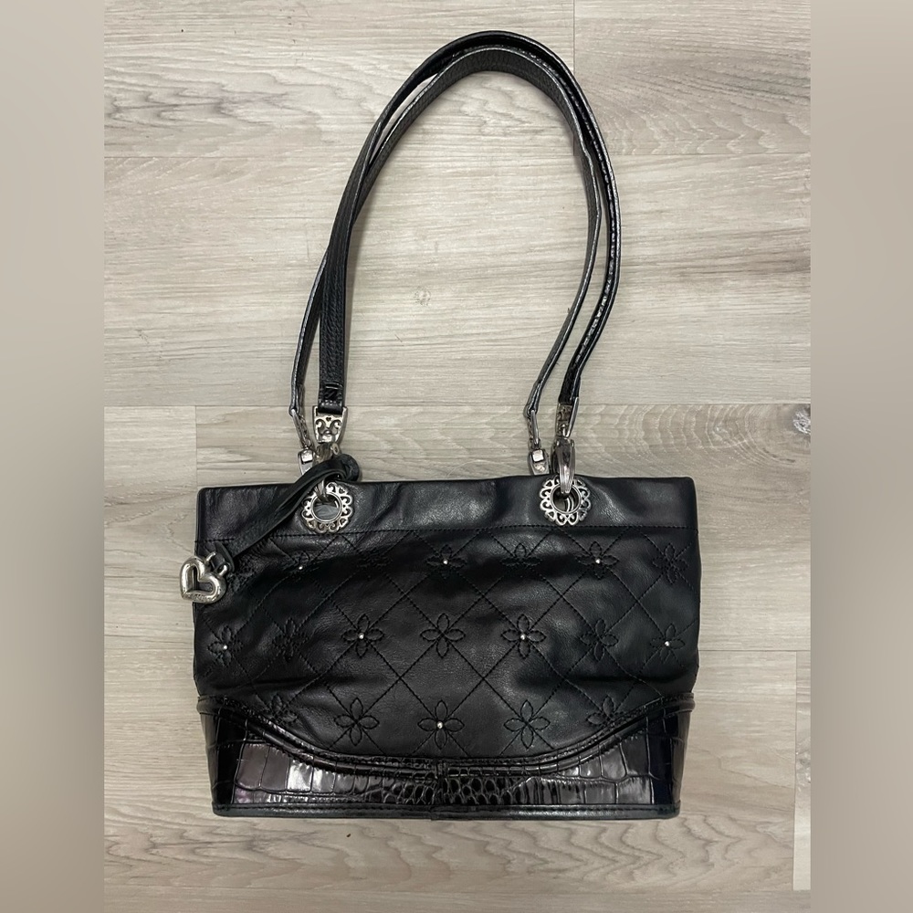 Brighton Small Black Leather Satchel